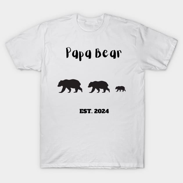 Papa Bear Est. 2024 T-Shirt by StudioPuffyBread